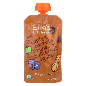 Ella's Kitchen Baby Food - Apples Carrots Prunes Butternut - Case of 12 - 3.5 oz.