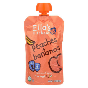 Ella's Kitchen Baby Food - Peaches Bananas - Case of 12 - 3.5 oz. Ella's Kitchen Baby Food - Peaches Bananas - Case of 12 - 3.5 oz.