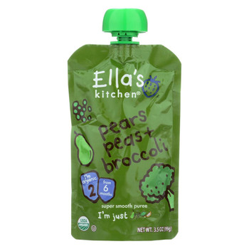 Ella's Kitchen Baby Food - Broccoli, Pears Peas - Case of 12 - 3.5 oz.