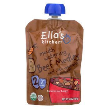 Ella's Kitchen Baby Food - Beef Medley with Vegetables Potatoes - Case of 12 - 4.5 oz.