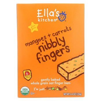 Ella's Kitchen Nibbly Fingers - Mangoes Carrots - Case of 12 - 4.4 oz.
