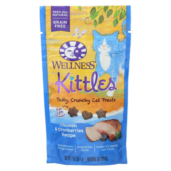 Wellness Pet Products Cat Treat - Kittles - Chicken & Cranberries - Case of 14 - 2 oz Wellness Pet Products Cat Treat - Kittles - Chicken & Cranberries - Case of 14 - 2 oz