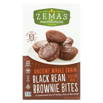 Zemas Madhouse Food Brownie Bites - Black Bean - Case of 6 - 11.9 oz.
