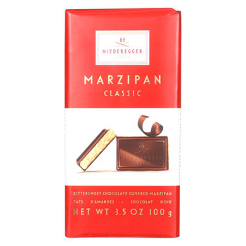 Niederegger Marzipan Bar - Classic Bittersweet Chocolate - Case of 12 - 3.5 oz.