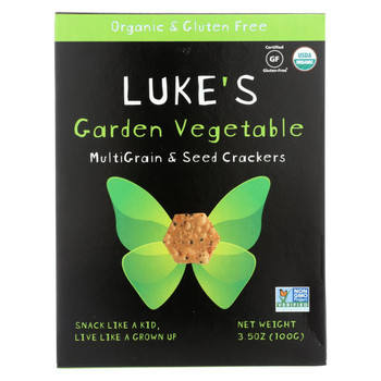 Luke's Organic Garden Vegetable Crackers - Multi Grain and Seeds - Case of 6 - 3.5 oz.