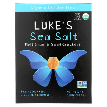 Luke's Organic Sea Salt Crackers - Multi Grain and Seeds - Case of 6 - 3.5 oz.