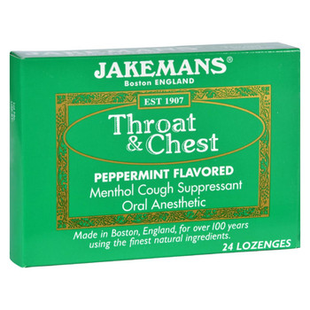 Jakemans Lozenge - Throat and Chest - Peppermint - 24 Count - 1 Case Jakemans Lozenge - Throat and Chest - Peppermint - 24 Count - 1 Case