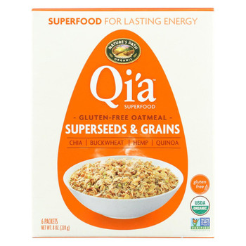 Nature's Path Organic Qi'A Superfood Hot Oatmeal - Superseeds and Grains - Case of 6 - 8 oz.