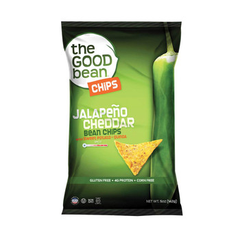 The Good Bean Chips with Sweet Potato and Quinoa - Jalapeno Cheddar - Case of 12 - 5 oz. The Good Bean Chips with Sweet Potato and Quinoa - Jalapeno Cheddar - Case of 12 - 5 oz.