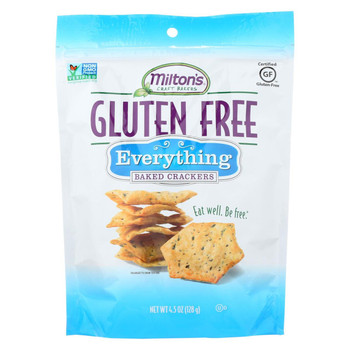 Miltons Gluten Free Baked Crackers - Everything - Case of 12 - 4.5 oz.