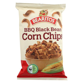 Bearitos Corn Chip - BBQ Black Bean - Case of 12 - 8.25 oz