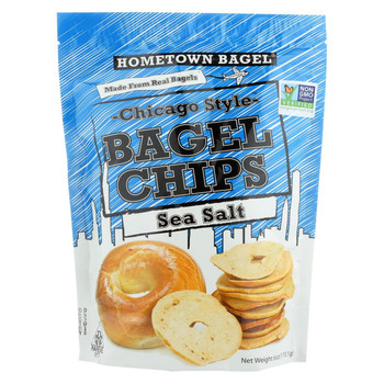 Hometown Bagel Bagel Chips - Sea Salt - Case of 12 - 6 oz