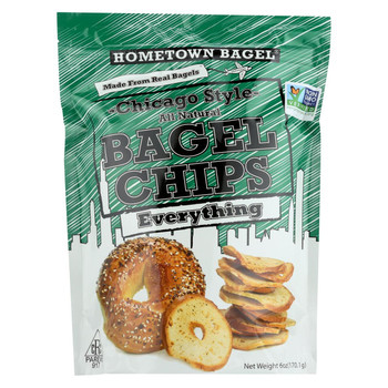 Hometown Bagel Bagel Chips - Everything - Case of 12 - 6 oz