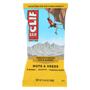 Clif Bar - Nuts & Seeds - Almonds Peanuts Pumpkin Seed - Case of 12 - 2.4 oz