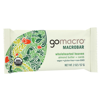 GoMacro Organic Macrobar - Almond Butter and Carob - 2 oz Bars - Case of 12