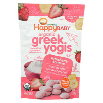 HappyYogis Yogurt Snacks - Organic - Freeze-Dried - Greek - Babies and Toddlers - Strawberry Banana - 1 oz - case of 8 HappyYogis Yogurt Snacks - Organic - Freeze-Dried - Greek - Babies and Toddlers - Strawberry Banana - 1 oz - case of 8