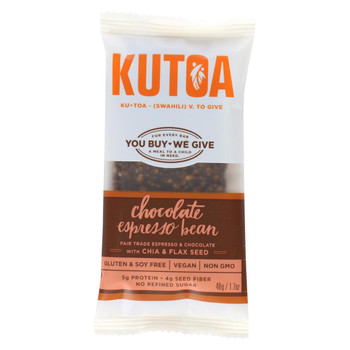 Kutoa - Bar Chocolate Espresso Bean - Case of 12-1.7 oz