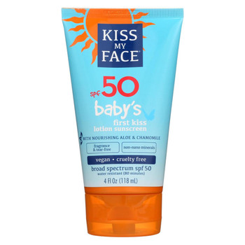 Kiss My Face Sunscreen - Mineral - Lotion - Babys First Kiss - SPF 50 - 4 oz Kiss My Face Sunscreen - Mineral - Lotion - Babys First Kiss - SPF 50 - 4 oz