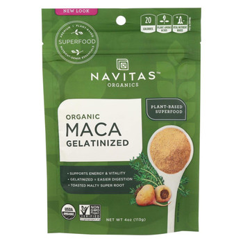 Navitas Naturals Maca Powder - Organic - Gelatinized - 4 oz - case of 12 Navitas Naturals Maca Powder - Organic - Gelatinized - 4 oz - case of 12