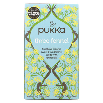 Pukka Herbal Teas Tea - Organic - Three Fennel - 20 Bags - Case of 6 Pukka Herbal Teas Tea - Organic - Three Fennel - 20 Bags - Case of 6