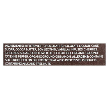Endangered Species Natural Chocolate Bars - Dark Chocolate - 60 Percent Cocoa - Cinnamon Cayenne and Cherries - 3 oz Bars - Case of 12