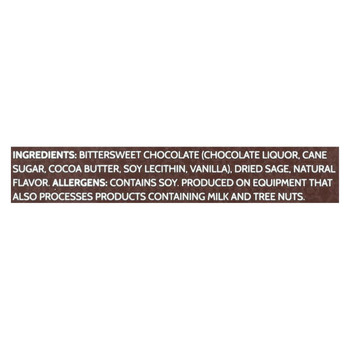 Endangered Species Natural Chocolate Bars - Dark Chocolate - 60 Percent Cocoa - Blackberry Sage - 3 oz Bars - Case of 12