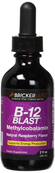 Bricker Labs - B-12 Blast - Methylcobalamin - Natural Raspberry - 2 oz