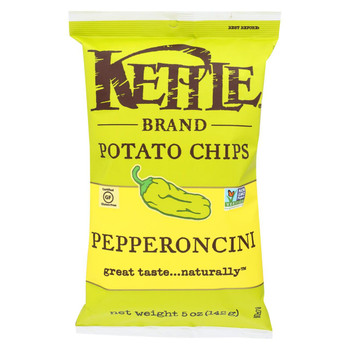 Kettle Brand Potato Chips - Pepperoncini - Case of 15 - 5 oz.