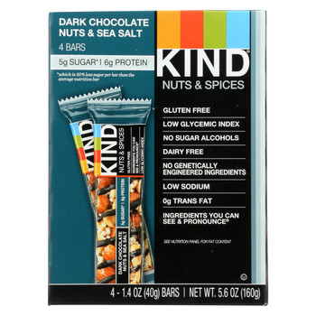 Kind Dark Chocolate Nuts and Sea Salt - Case of 12 - 1.4 oz.