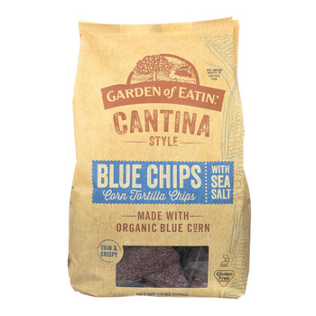 Garden Of Eatin Tortilla Chips - Organic - Cantina Style - Blue Corn - with Sea Salt - 13 oz - case of 10