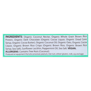 Square Organics Organic Protein Bar - Chocolate Coated Mint - Case of 12 - 1.7 oz