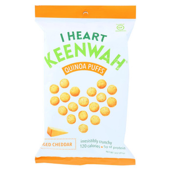 I Heart Keenwah Quinoa Puffs - Aged Cheddar - Case of 12 - 3 oz. I Heart Keenwah Quinoa Puffs - Aged Cheddar - Case of 12 - 3 oz.
