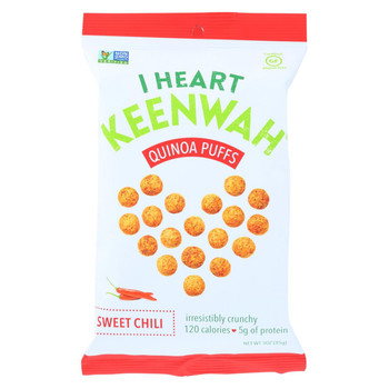 I Heart Keenwah Quinoa Puffs - Sweet Chili - Case of 12 - 3 oz. I Heart Keenwah Quinoa Puffs - Sweet Chili - Case of 12 - 3 oz.