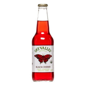 Sky Valley Organic Black Cherry Soda - Case of 6 - 12 Fl oz.