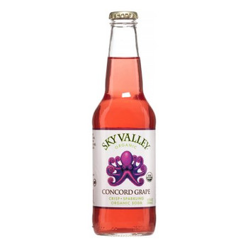 Sky Valley Organic Concord Grape Soda - Case of 6 - 12 Fl oz.