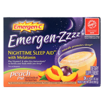 Emergen-C Emergen Zzzz - Nighttime Sleep Aid - Melatonin - Peach PM - 24 Packets