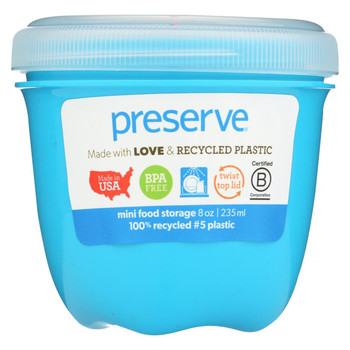 Preserve Food Storage Container - Round - Mini - Aqua - 8 oz - 1 Count