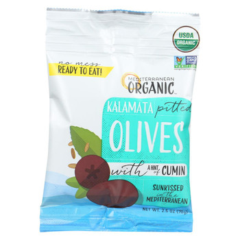 Mediterranean Organic Organic Kalamata Pitted Olives with Herbs and Spices - Case of 12 - 2.5 OZ