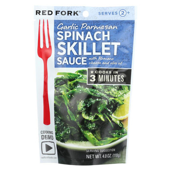 Red Fork Skillet Sauce - Garlic Parmesan Spinach - Case of 8 - 4 oz.