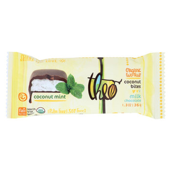 Theo Chocolate Coconut Bites - Milk Chocolate Coconut Mint - Case of 12 - 1.3 oz.