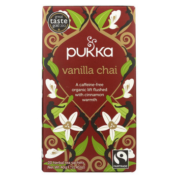 Pukka Herbal Teas Tea - Organic - Chai - Vanilla - 20 Bags - Case of 6 Pukka Herbal Teas Tea - Organic - Chai - Vanilla - 20 Bags - Case of 6