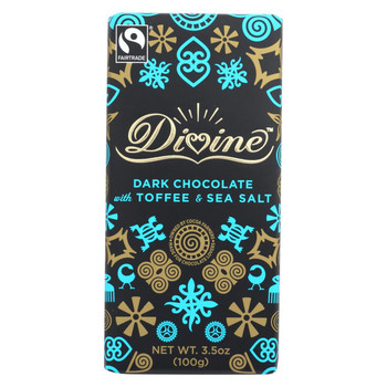 Divine Bar - Dark Chocolate With Toffee and Sea Salt - Case of 10 - 3.5 oz. Divine Bar - Dark Chocolate With Toffee and Sea Salt - Case of 10 - 3.5 oz.