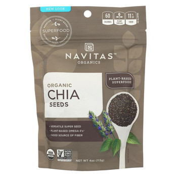 Navitas Naturals Chia Seeds - Organic - Raw - 4 oz - case of 12 Navitas Naturals Chia Seeds - Organic - Raw - 4 oz - case of 12