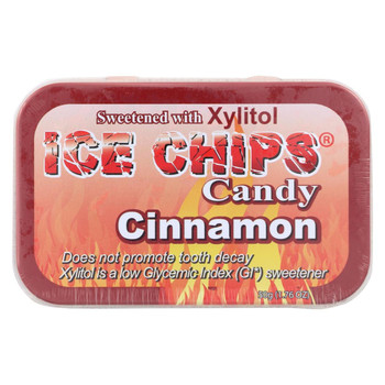 Ice Chips Candy Cinnamon Candy - Xylitol - Case of 6 - 1.76 oz.