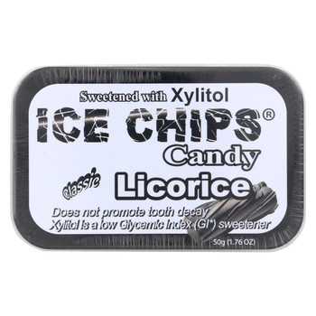 Ice Chips Candy Licorice - Xylitol - Case of 6 - 1.76 oz.