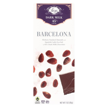 Vosges Haut-Chocolat 45% Cacoa Dark Milk Chocolate Bar - Barbelona - Case of 12 - 3 oz