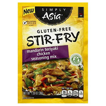 Simply Asia Stir Fry Seasoning Mix - Mandarin Teriyaki Chicken - Case of 12 - 1.35 oz.