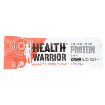 Health Warrior Superfood Protein Bar - Peanut Butter Cacao? - Case of 12 - 1.76 oz.