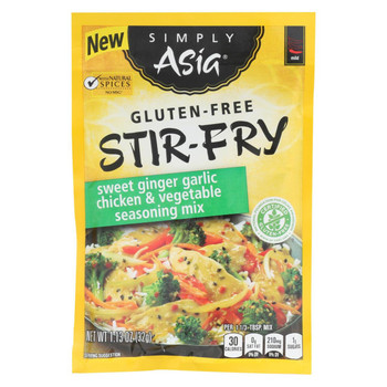 Simply Asia Stir Fry Seasoning Mix - Sweet Ginger Garlic - Case of 12 - 1.13 oz.