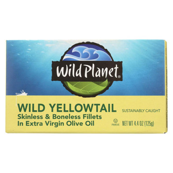 Wild Planet Wild Yellow Tail Fillets In Extra Virgin Olive Oil - Case of 12 - 4.375 oz. Wild Planet Wild Yellow Tail Fillets In Extra Virgin Olive Oil - Case of 12 - 4.375 oz.